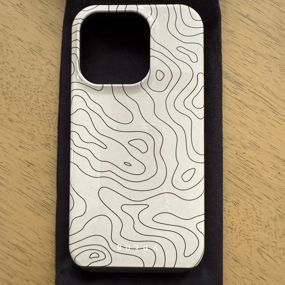Tan Topographic Patterned iPhone 14 Pro Phone Case